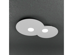 Lámpara de techo redonda Cloud Toplight de 2 luces con casquillo Gx53, marco gris, diseño moderno, 50 x 35 x 3 cm.