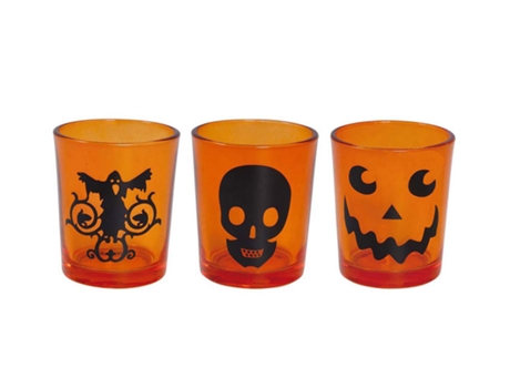 Tazas Desenchables GUIRCA Pack de 3 vasos de cristal para Halloween 6,5X5 cm