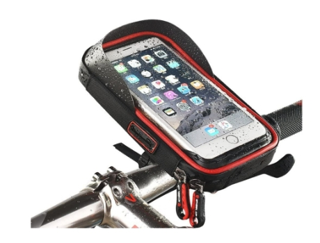 Bolsa para Manillar de Bicicleta Rotación 360 para Iphone 13 12 11 Pro Max Smartphone hasta 6 5'' BISBISOUS Rojo