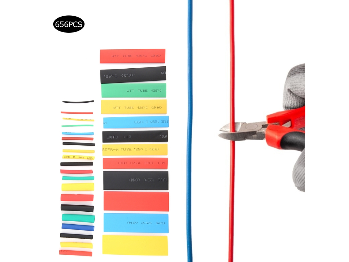 Omni-656pcs Tubería De Contracción Térmica Funda Aislante Cable Protector Impermeable Para Envolver Alambre