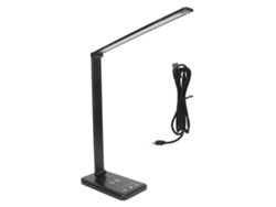 Lámpara De Mesa Led Con Control Táctil, Regulable, Cronómetro, 5 Velocidades Y Carga Inalámbrica.