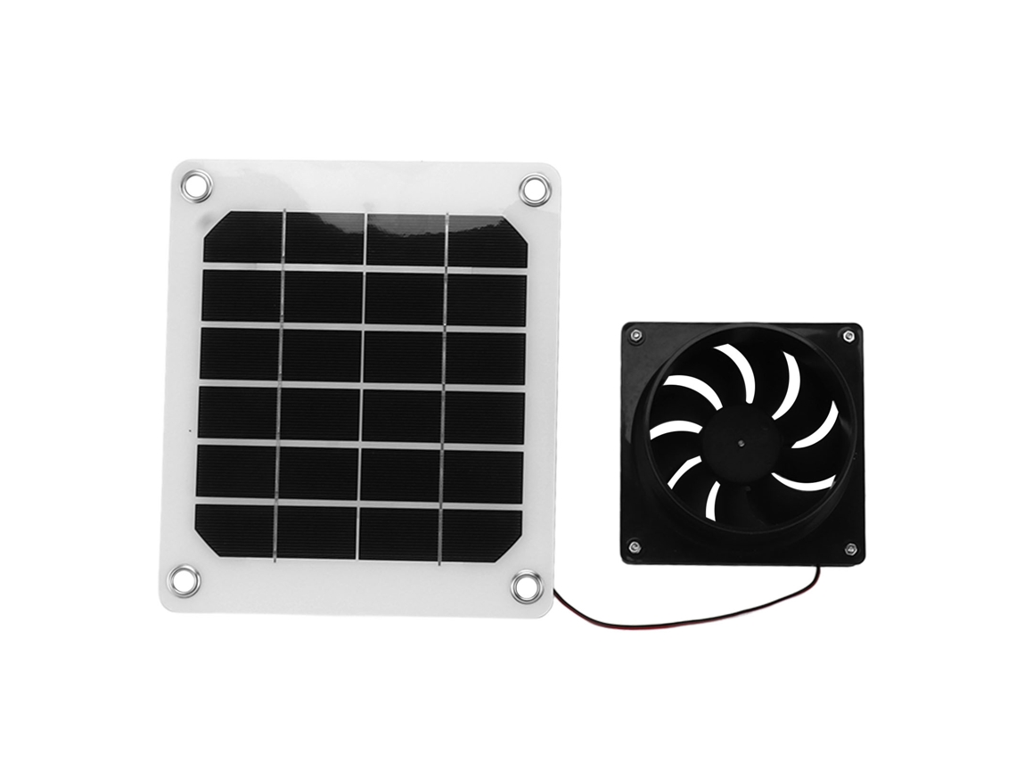 Kit de ventilador solar portátil de 20 W y 6 pulgadas para gallineros