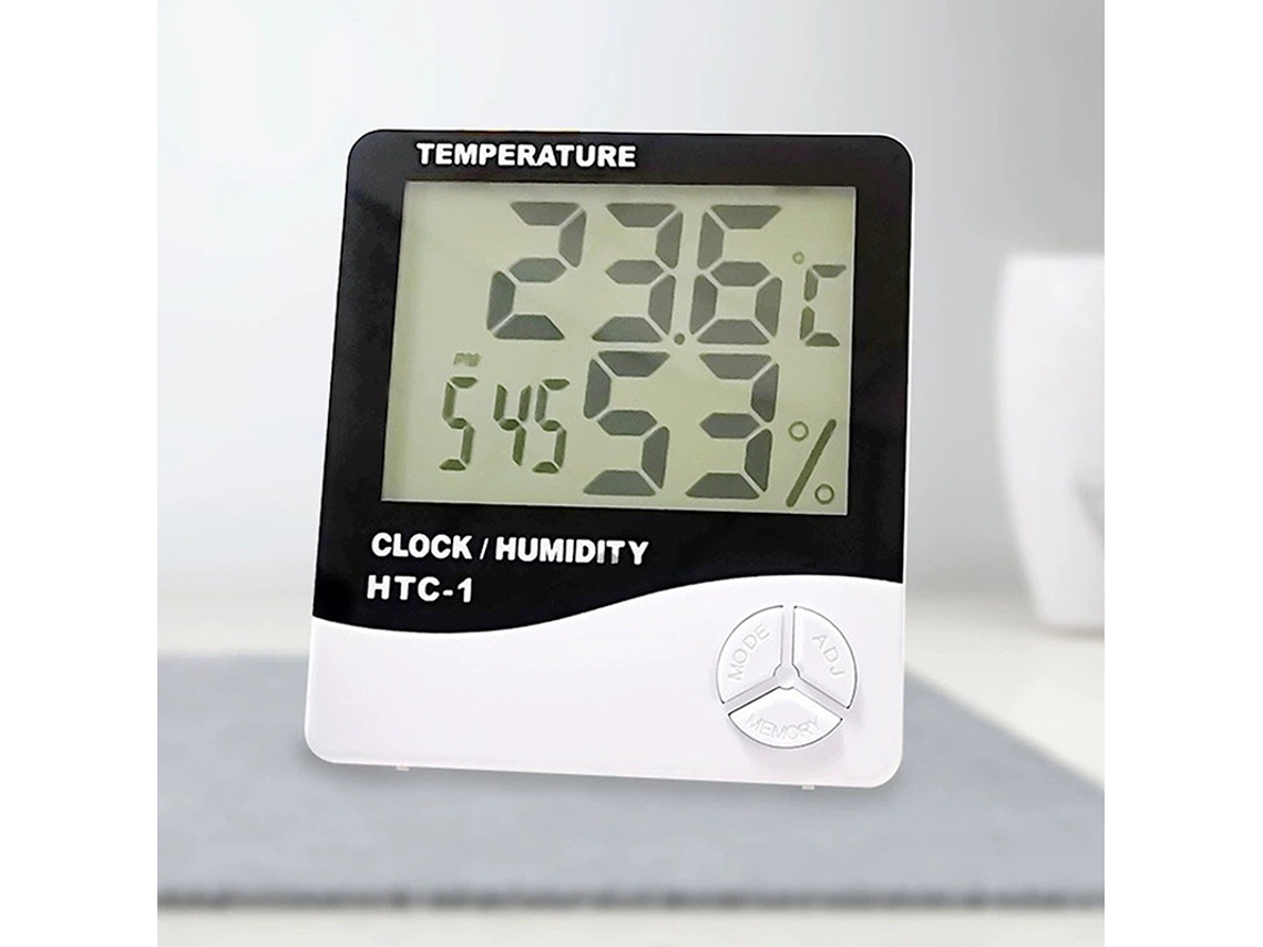 Medidor De Temperatura Y Humedad Para El Hogar Con Reloj Y Alarma, Alta Precisión, Pantalla Grande.