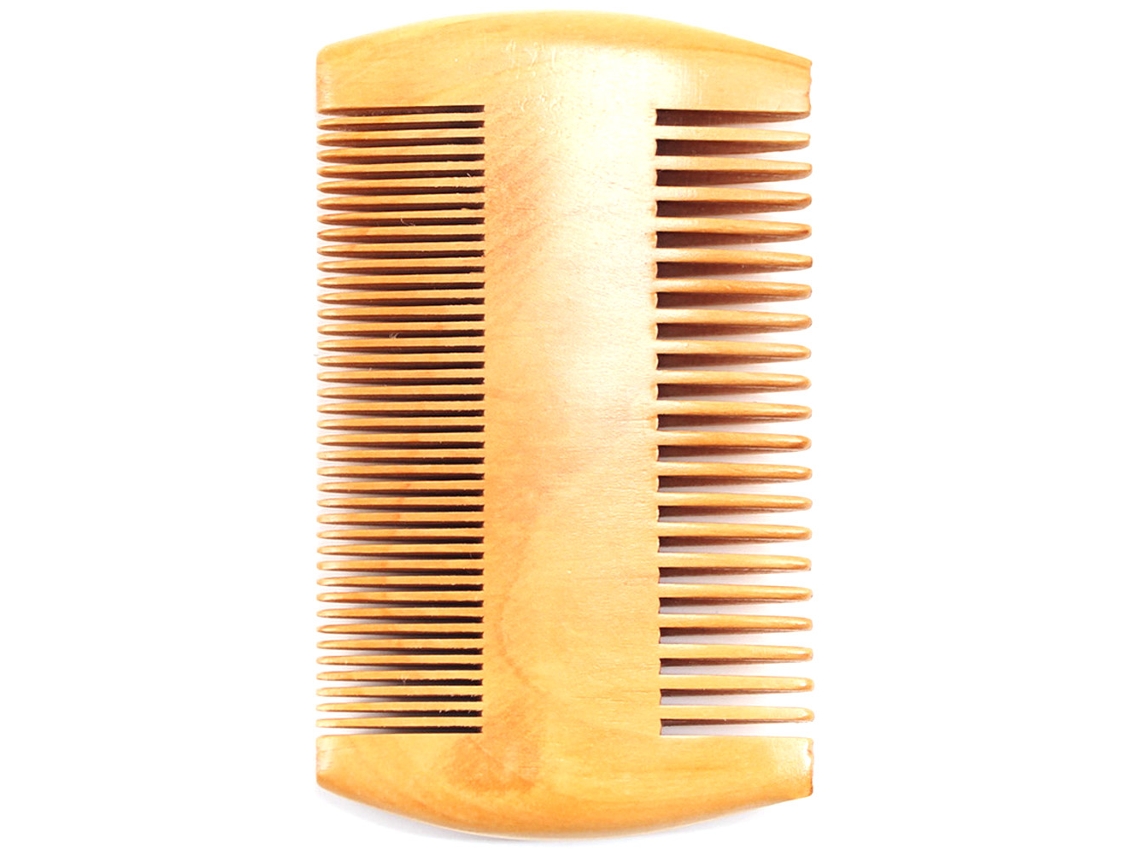 Peine De Madera De Pera De Alta Calidad Antiestático Doble Lado Portátil Para Barba