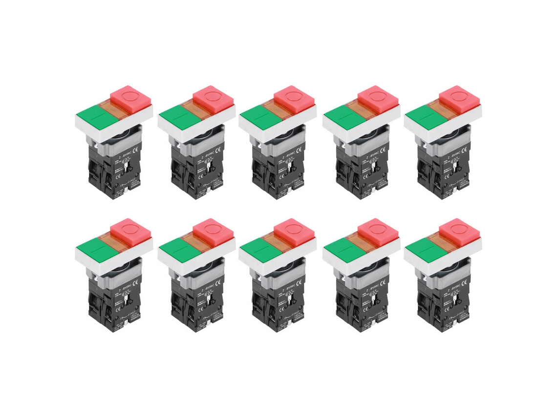 10 Unidades De Interruptores Pulsadores Bem38-xb2-11gr De 24 V Para Equipos De Control De Distribución De Energía Industrial.