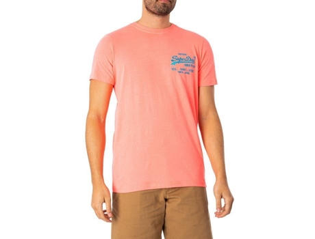 Camiseta Vintage de Hombre SUPERDRY Algodón Rosa (XXG)