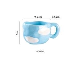 Taza de café de cerámica de estilo coreano, 300 ml, pintada a mano con motivos irregulares de flores y corazones. Mdug (estilo 1)
