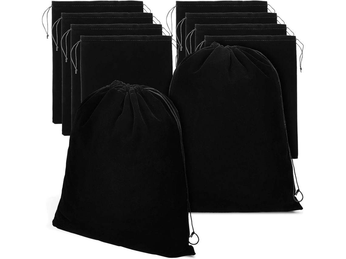 Paquete De 10 Paquetes De Regalo De Franela Negra