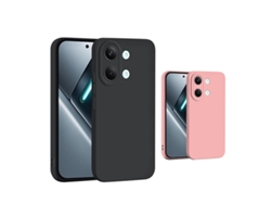 Kit 2x Capa Silicone Líquido Phonecare Para Xiaomi Poco X8 Pro Max 5g - Preto / Rosa