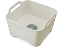 Tapón de lavado Washdrain™ Joseph Joseph Cuenco, tapa de drenaje eficiente, colador ergonómico, ideal para platos y utensilios. Color: Piedra/Verde.