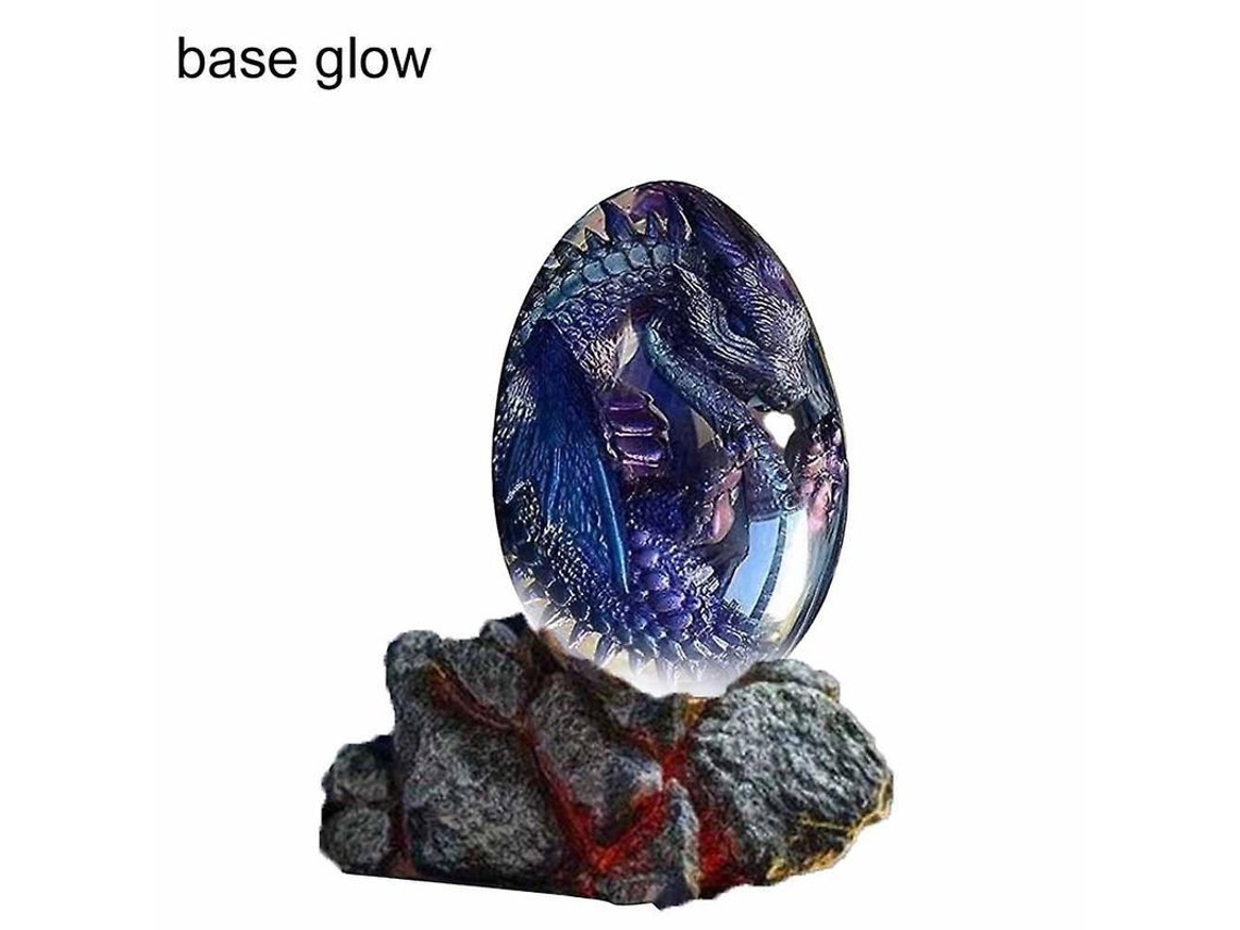 Huevo De Dragón Volcánico Con Base Luminosa, Decoración De Mesa