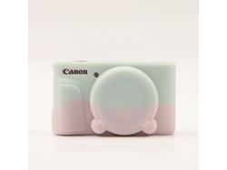 Funda de silicona para cámara Canon PowerShot SX740/SX730 HS con tapa de lente extraíble, rosa y verde GERTIZ
