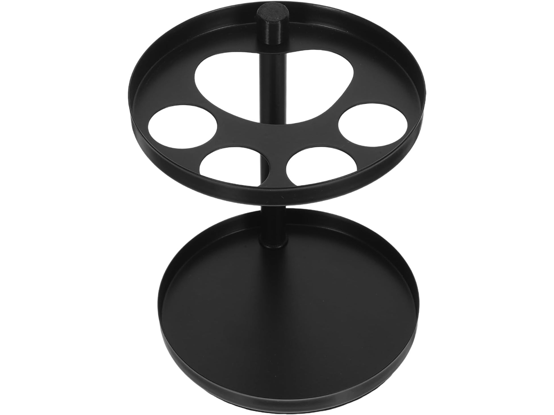 Porta-escovas De Dentes Com 4 Compartimentos Ventilados, Em Aço Inoxidável Preto, E Dreno Removível Para Banheiro