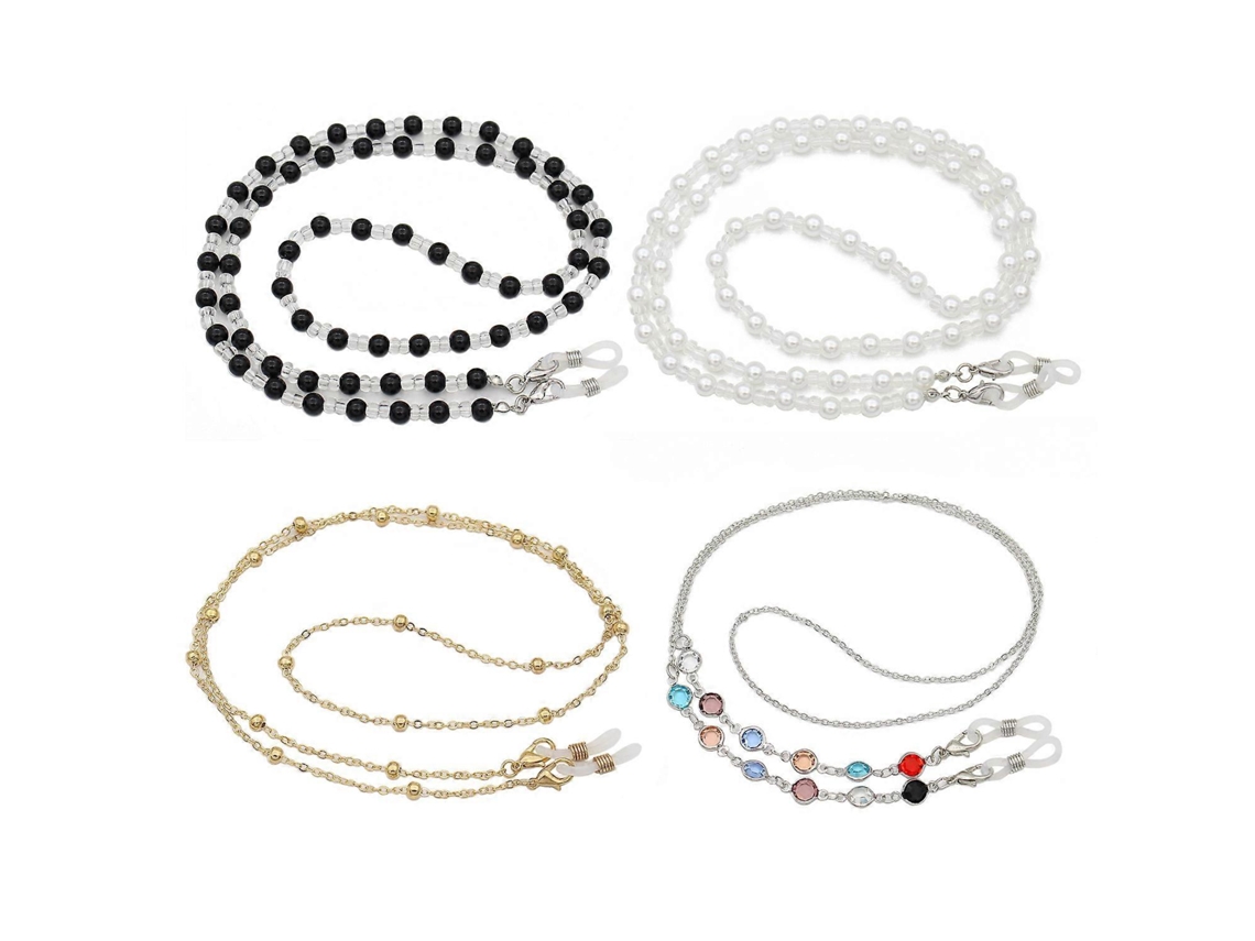 Rebe-4 Cordão Ajustável para Óculos Feminino, Porta-Óculos, Disponível em Diferentes Estilos e Cores.