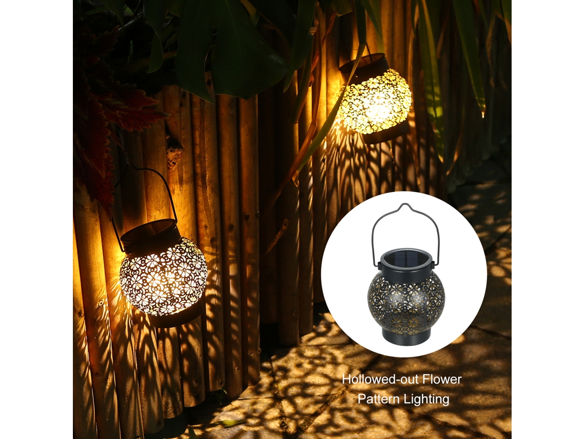 2026-lámpara De Jardin Solar Colgante Con Patrón Floral Hueco Led Resistente Al Agua Ip65 Para Patio Balcón Courtyard Tomshine