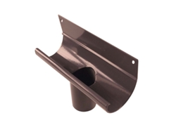 RENOPLAST R50 Conector Colgante de Aluminio para Cajas de Canalón DN 40mm Marrón Canalones de lluvia Perfil de Borde