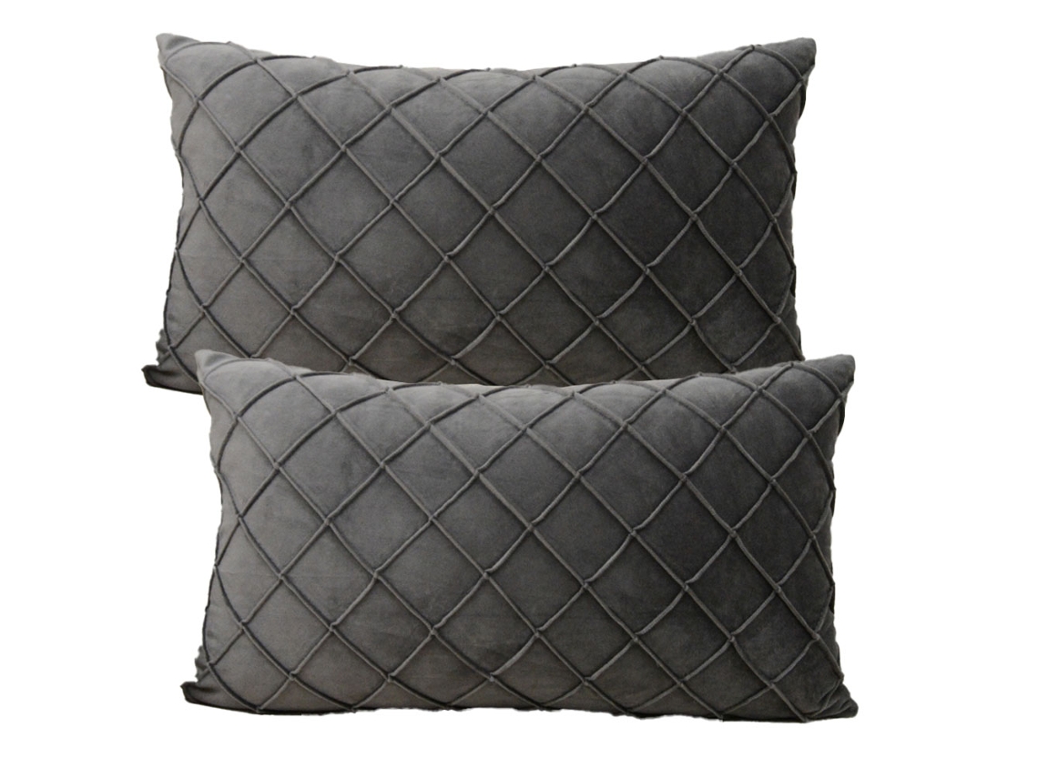 2 Fundas De Almohada Rectangulares Con Estampado De Rayas De Colores Lisos Y Sencillos