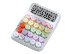Calculadora mecánica con teclado mecánico colorido para el hogar, la escuela y la oficina - Blanca