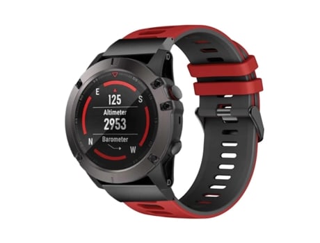 Correa para Garmin Fenix 5X Rojo y Negro