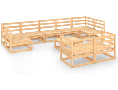 Conjunto 10 de muebles de jardín VIDAXL madera maciza de pino