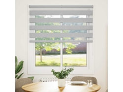 Maison Exclusive - Estor Cebra Gris Claro 125x150cm Tejido Ancho 120,9cm Poliéster
