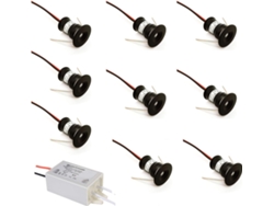 Iluminación LED de bajo consumo, reflector LED de alta intensidad para diversas aplicaciones, mini reflector de carcasa negra, anillo conductor para