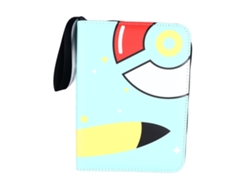 Álbum de tarjetas de piel sintética con cremallera, gran capacidad, resistente al agua y al polvo, con dibujos animados, para coleccionar, color verde, 4 bolsillos