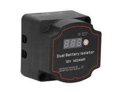 Kit aislador de doble batería de 5 m, 140 A, 12 V con relé de carga dividida y pantalla LED.