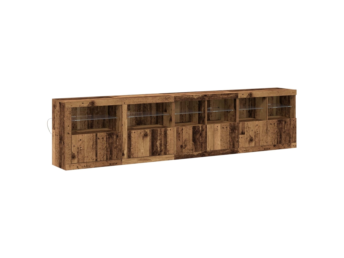 Maison Exclusive - Aparador Led Madera Vieja 283 X 37 X 67 Cm Madera De Ingeniería