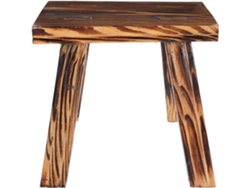 Taburete De Madera Maciza De 23 Cm, Taburete Cuadrado Rústico, Taburete De Madera Estable Para Uso En Interiores.