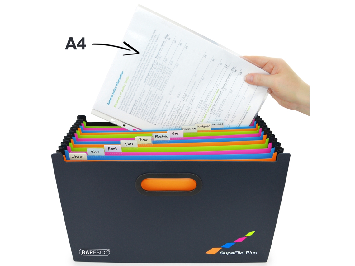 Carpeta Expansible RAPESCO Supafile Plus Din A4 13 Compartimentos
