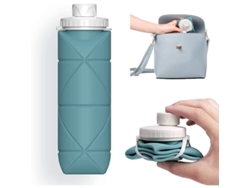 Botella de agua plegable Rebe, fabricada en silicona a prueba de fugas, libre de BPA, 591 ml (20 oz), verde oscuro, ideal para el gimnasio, acampada, senderismo, viajes y deportes.
