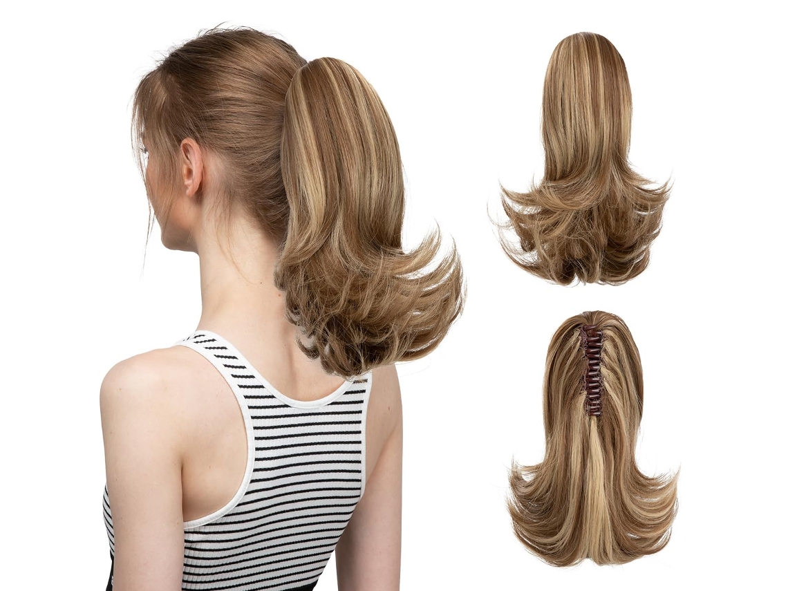 Peluca, extensión de cola de caballo con clip para mujer, microrizada (estilo 4/30cm) Gertiz