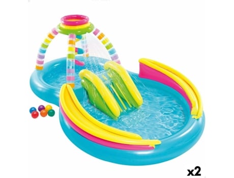 Piscina Hinchable para Niños INTEX Arcoíris 374 L 295 x 109 x 191 cm (2 Unidades)