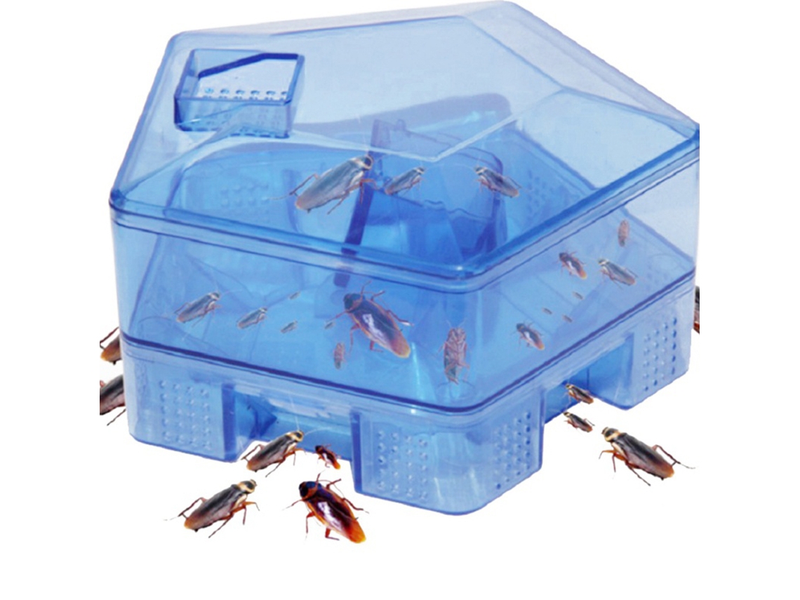 Trampa Reutilizable No Tóxica Para Cucarachas, Ideal Para La Cocina Y El Hogar. Captura Insectos. Fabricada En Plástico Y Metal. Medidas: 14 X 14 X 8 Cm.