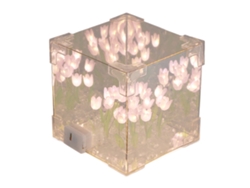 Ats-lámpara Espejo Cubo Tulipe 2 En 1 Led Luz Nocturna Decorativa Manual Diy Regalo Cumpleaños Morado