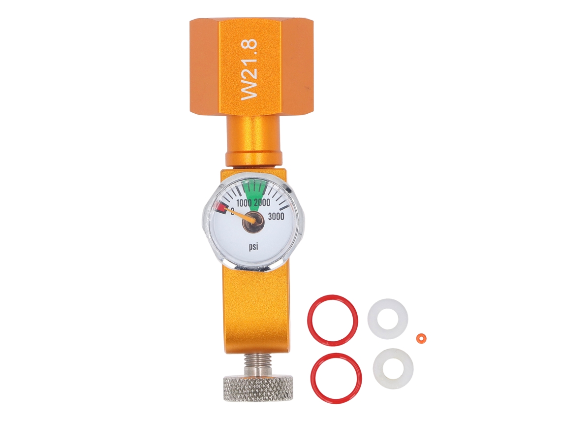 Adaptador De Recarga Para Carbonatador W21.8 Con Manómetro Y Función De Desinflado Para Refrescos.