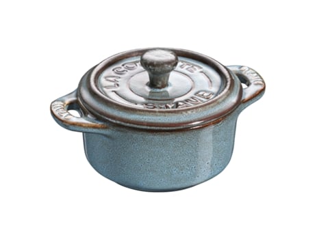 Ceramique Mini cocotte 10 cm, redondo, Turquesa antiguo, Cerámica STAUB