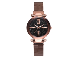 Elegante Reloj De Pulsera Analógico De Cuarzo Redondo De Aleación Para Mujer (color Café).