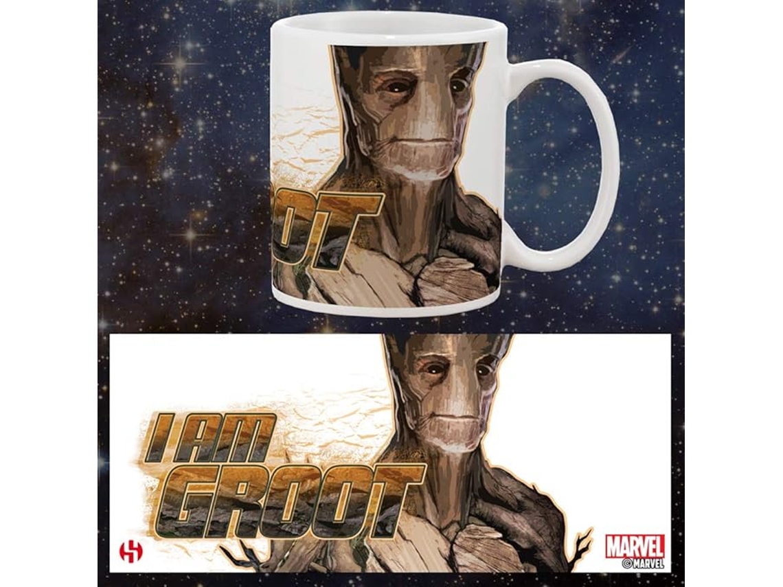 Caneca Groot Guardians Of The Galaxy Marvel Cerâmica 300 Mls