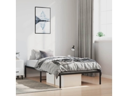 Estructura De Cama Sin Colchón Metal Negro 100x190 Cm