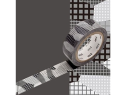 Cinta adhesiva decorativa cuadros de collage - Negra - 1,5 cmx7 m