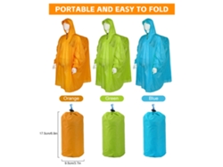Capucha Impermeable Ligera Para La Lluvia, Ideal Para Mochileros Y Para Uso Corporal Completo En Acampadas, Senderismo, Viajes, Tanto Para Adultos Como Para Niños.