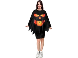 Disfraz o Poncho Calabaza negro tenebrosa adulto de 75 cm