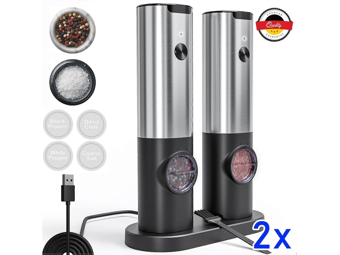 2 molinillos de pimienta eléctricos profesionales USB GOKOCO