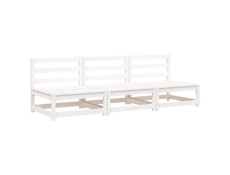 Conjunto 3 Sofá De Jardín VIDAXL Blanco (70x70x67 cm)