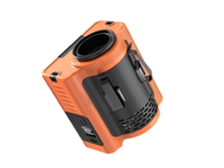 (naranja) Ventilador De Cintura Para Exteriores Recargable Por Usb De 10000 Mah - Batería Duradera - Con Luz Led - Compacto Y Portátil