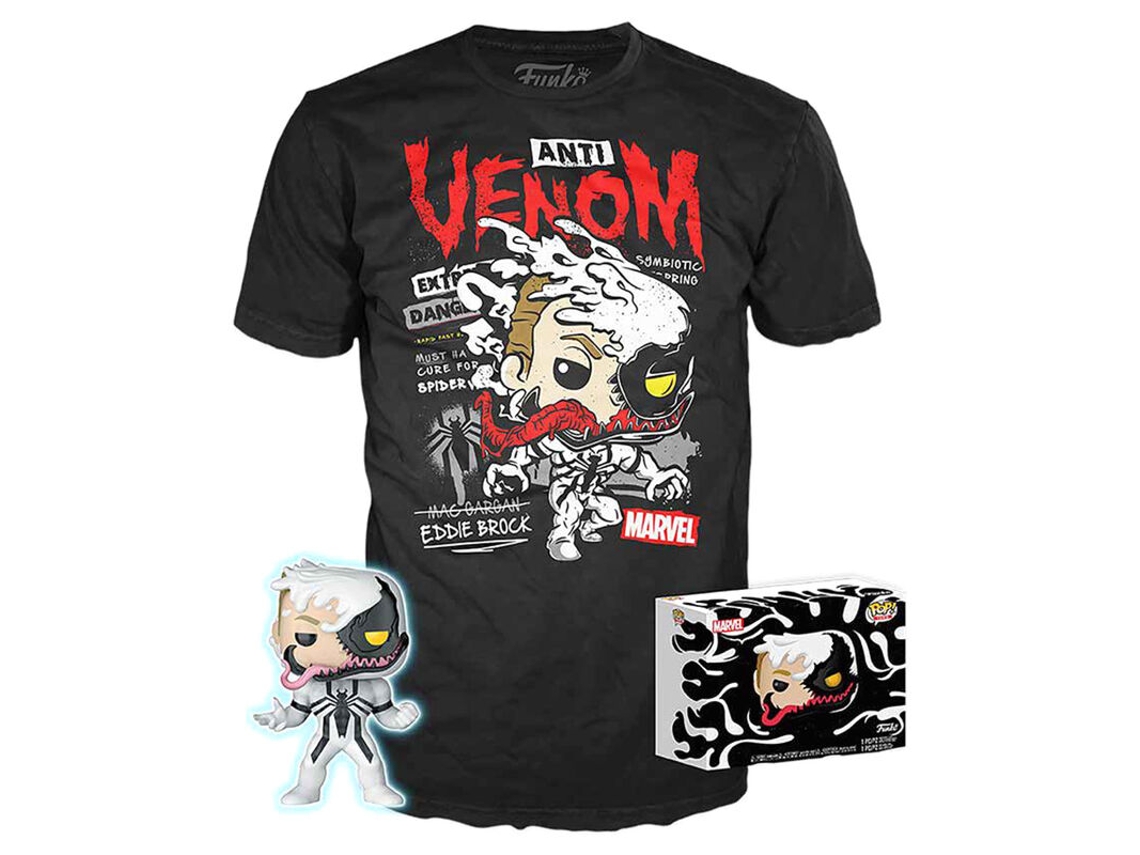 Set de figuras Pop y camiseta Marvel Anti-venom B.active