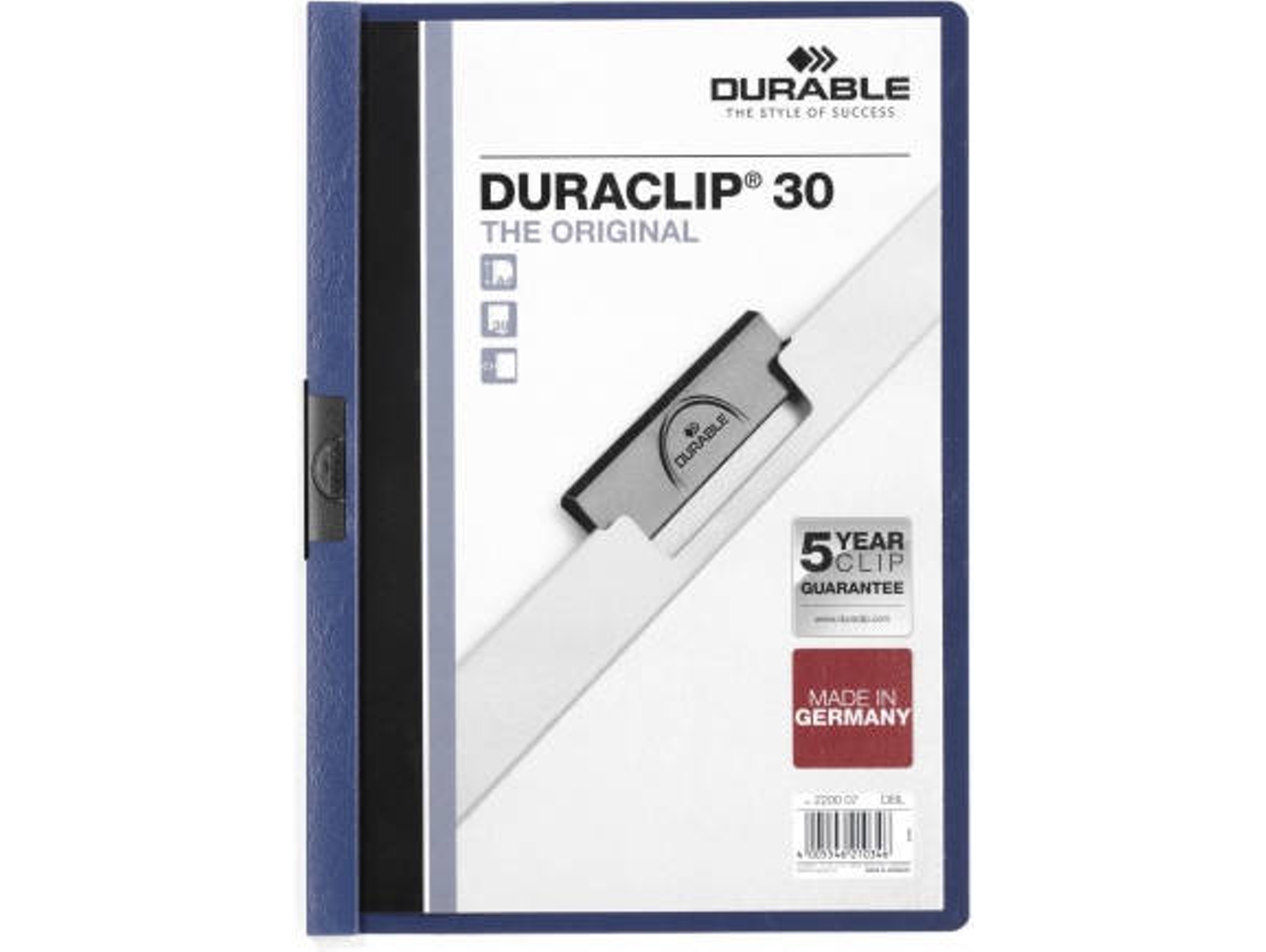 Carpeta DURABLE Duraclip 30 (Azul - 15.6x22.6cm - A4)