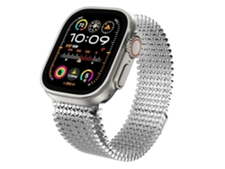 Pulsera XIAOMOYU de acero inoxidable con estructura molecular magnética, color plata, para Apple Watch de 46/49/45/44 mm.